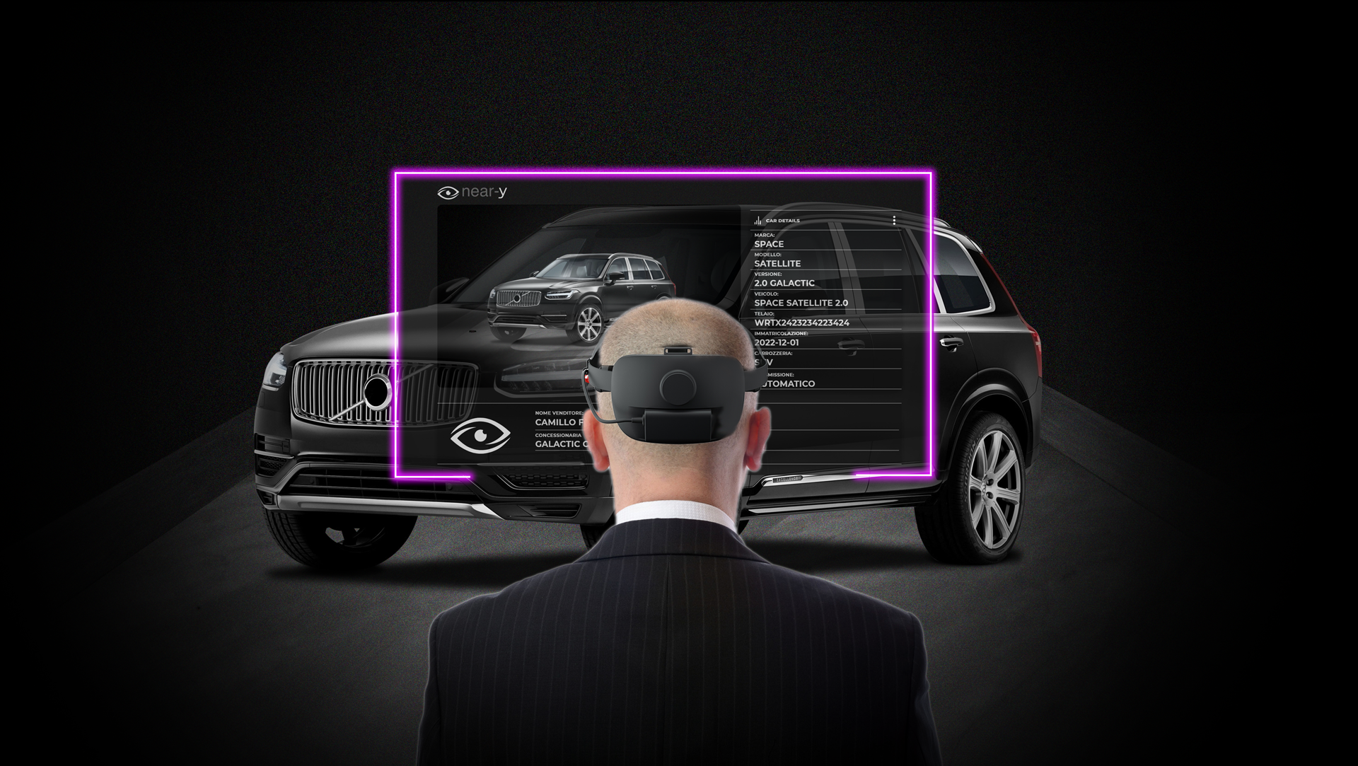 Venditore che usa Moverio